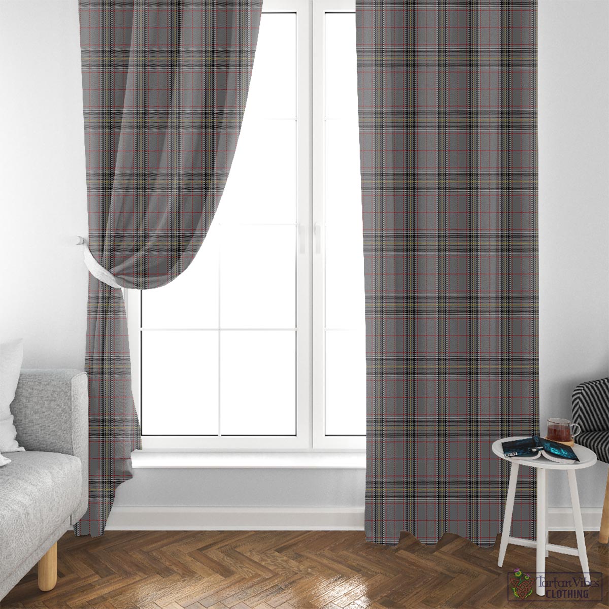 Stewart Grey Tartan Window Curtain