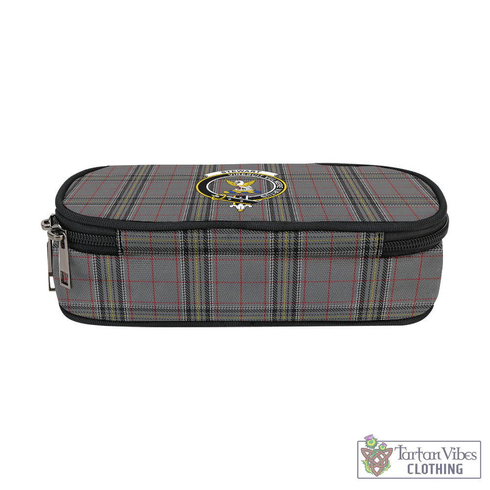 Tartan Vibes Clothing Stewart Grey Tartan Pen and Pencil Case with Family Crest