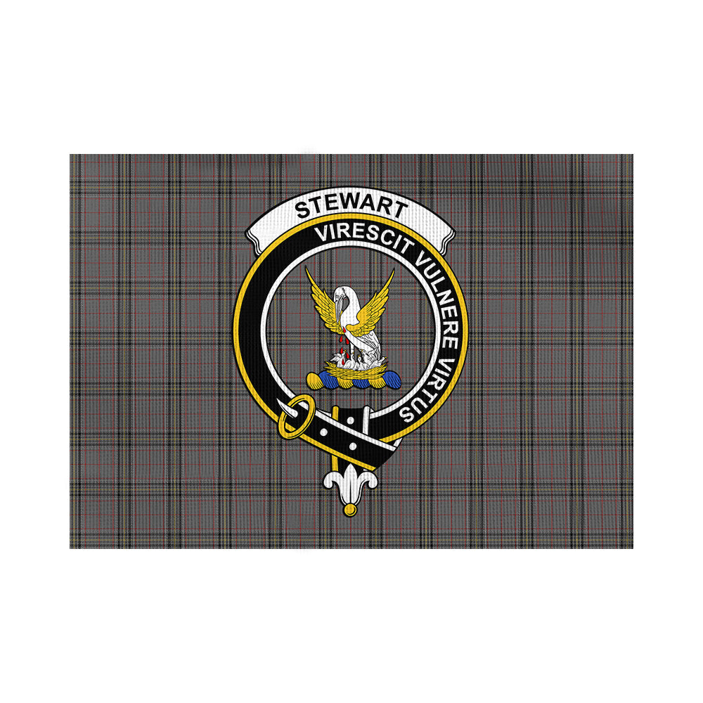 Stewart Grey Tartan Flag with Family Crest - Tartan Vibes Clothing