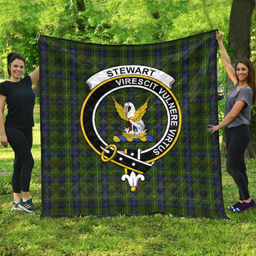 Stewart Hunting Tartan Quilt with Family Crest