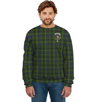 Stewart Hunting Tartan Sweatshirt with Family Crest