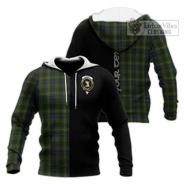 Stewart Hunting Tartan Knitted Hoodie with Family Crest and Half Of Me Style