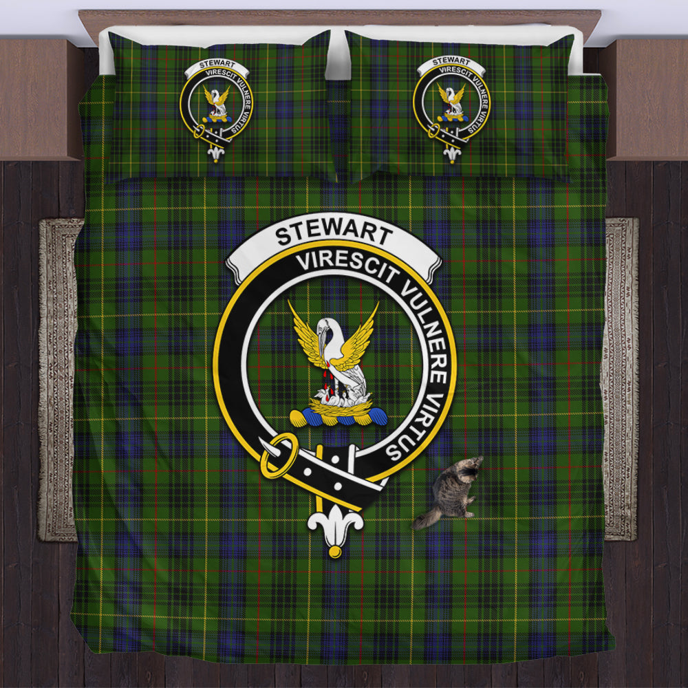 Stewart Hunting Tartan Bedding Set with Family Crest US Bedding Set - Tartan Vibes Clothing