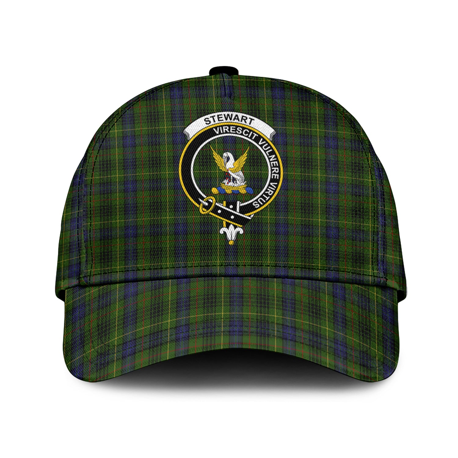 Stewart Hunting Tartan Classic Cap with Family Crest Classic Cap Universal Fit - Tartan Vibes Clothing