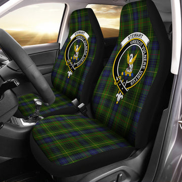 Stewart Hunting Tartan Car Seat Cover with Family Crest