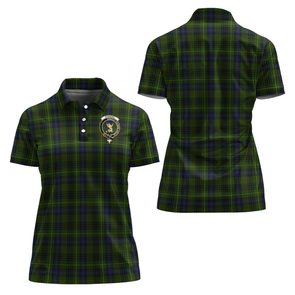 Stewart Hunting Tartan Polo Shirt with Family Crest For Women Women - Tartan Vibes Clothing