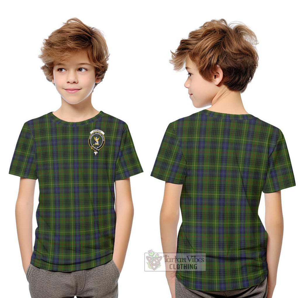 Stewart Hunting Tartan Kid T-Shirt with Family Crest Youth XL Size14 - Tartanvibesclothing Shop