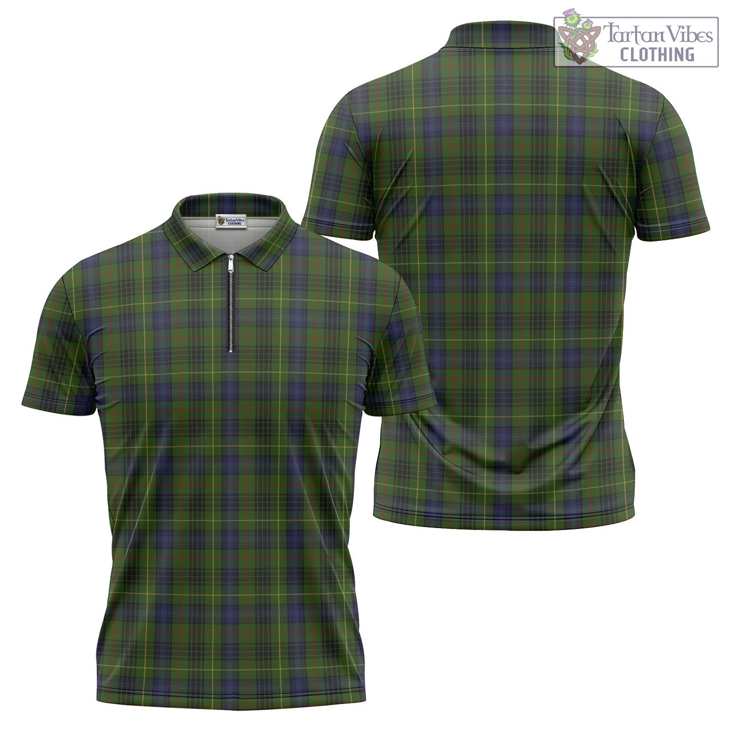 Tartan Vibes Clothing Stewart Hunting Tartan Zipper Polo Shirt