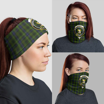 Stewart Hunting Tartan Neck Gaiters, Tartan Bandanas, Tartan Head Band with Family Crest