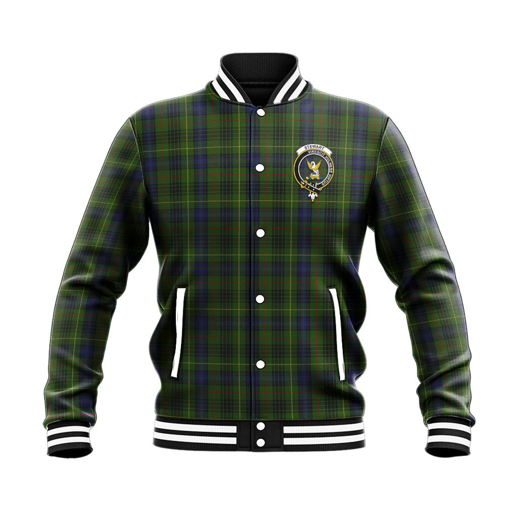 Stewart Hunting Tartan Baseball Jacket with Family Crest - Tartan Vibes Clothing