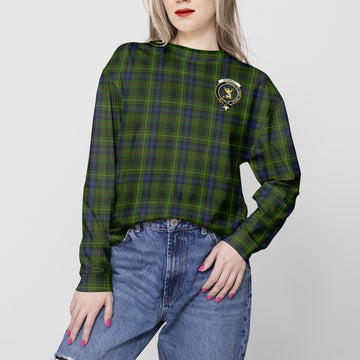 Stewart Hunting Tartan Sweatshirt with Family Crest