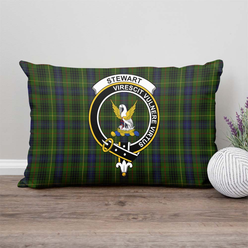 Stewart Hunting Tartan Pillow Cover with Family Crest Rectangle Pillow Cover - Tartanvibesclothing