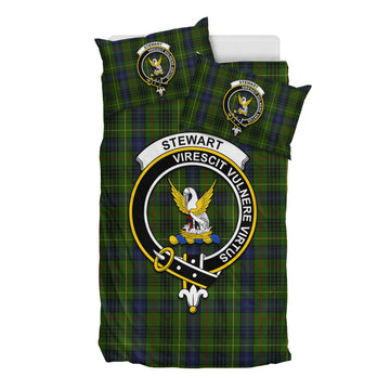 Stewart Hunting Tartan Bedding Set with Family Crest