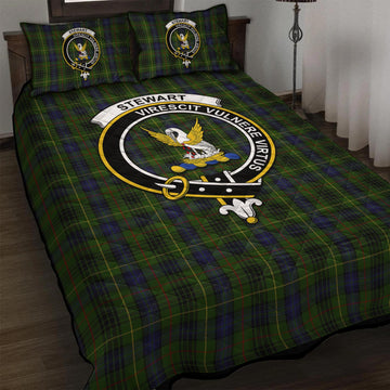 Stewart Hunting Tartan Quilt Bed Set with Family Crest