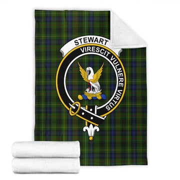 Stewart Hunting Tartan Blanket with Family Crest