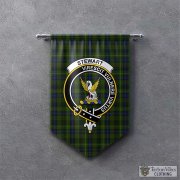 Stewart Hunting Tartan Gonfalon, Tartan Banner with Family Crest