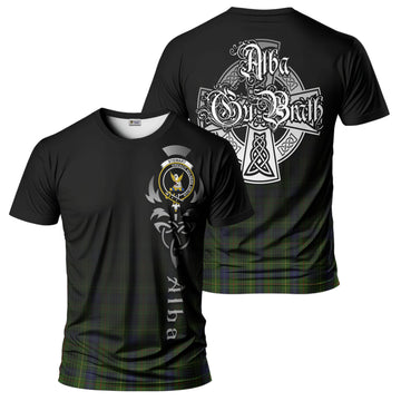 Stewart Hunting Tartan T-Shirt Featuring Alba Gu Brath Family Crest Celtic Inspired