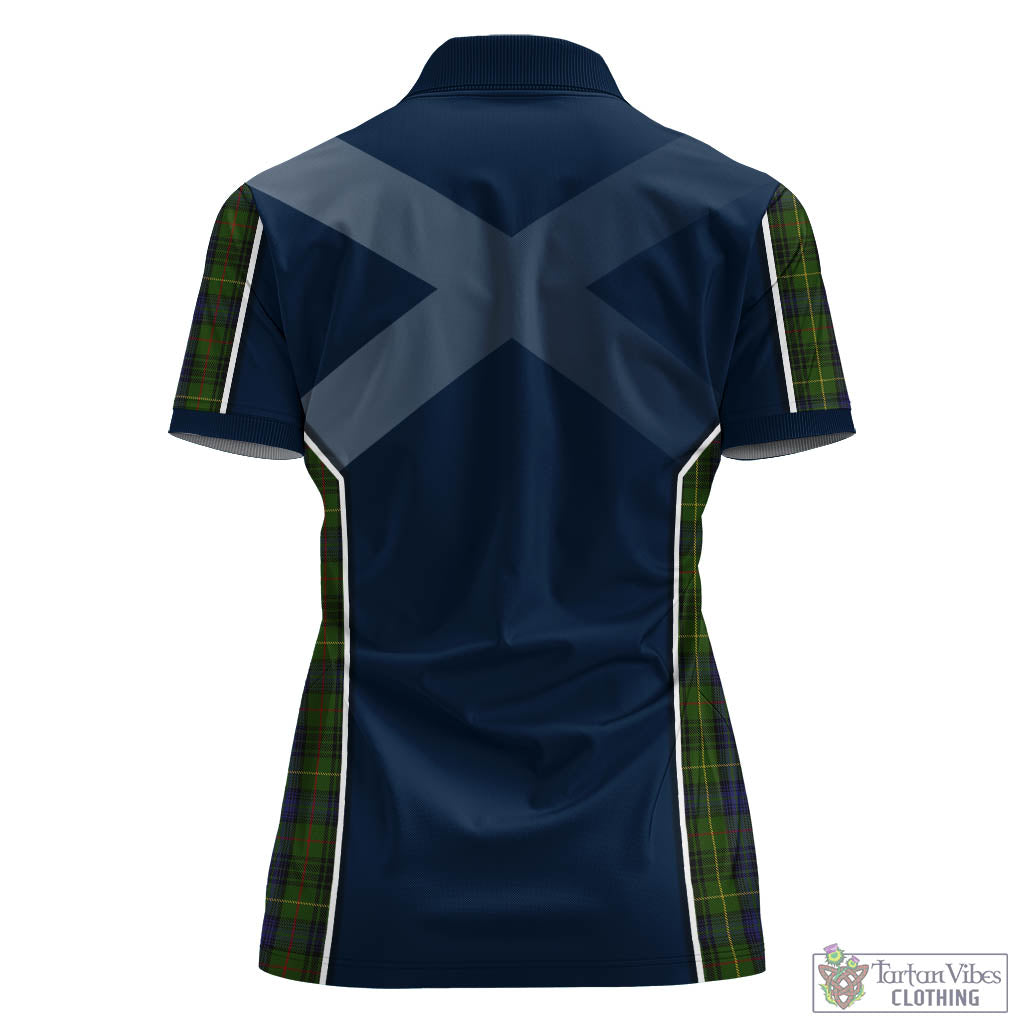 Tartan Vibes Clothing Stewart Hunting Tartan Women's Polo Shirt with Family Crest and Scottish Thistle Vibes Sport Style