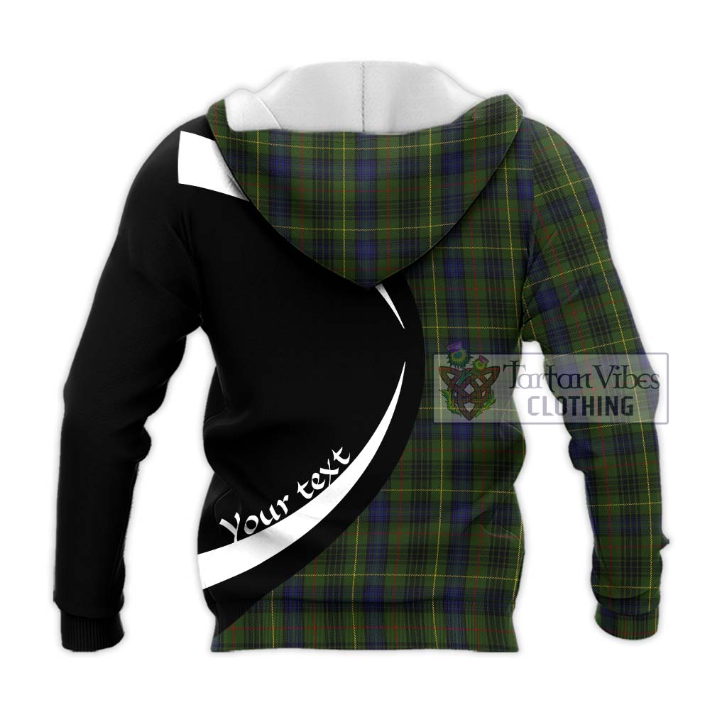 Stewart Hunting Tartan Knitted Hoodie with Family Crest Circle Style - Tartan Vibes Clothing