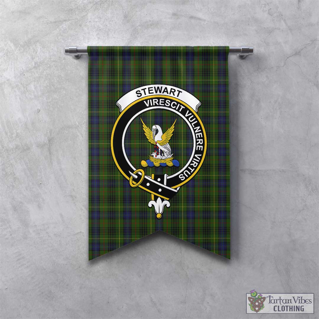 Tartan Vibes Clothing Stewart Hunting Tartan Gonfalon, Tartan Banner with Family Crest