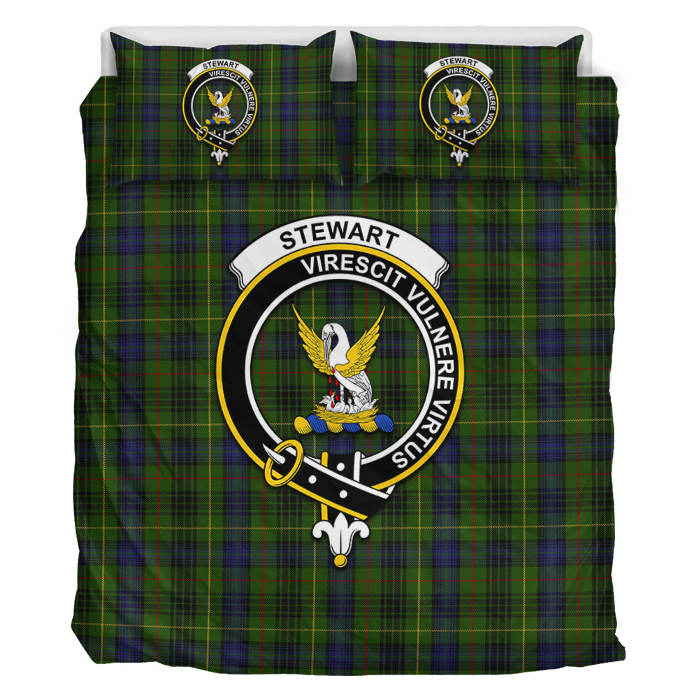 Stewart Hunting Tartan Bedding Set with Family Crest - Tartan Vibes Clothing