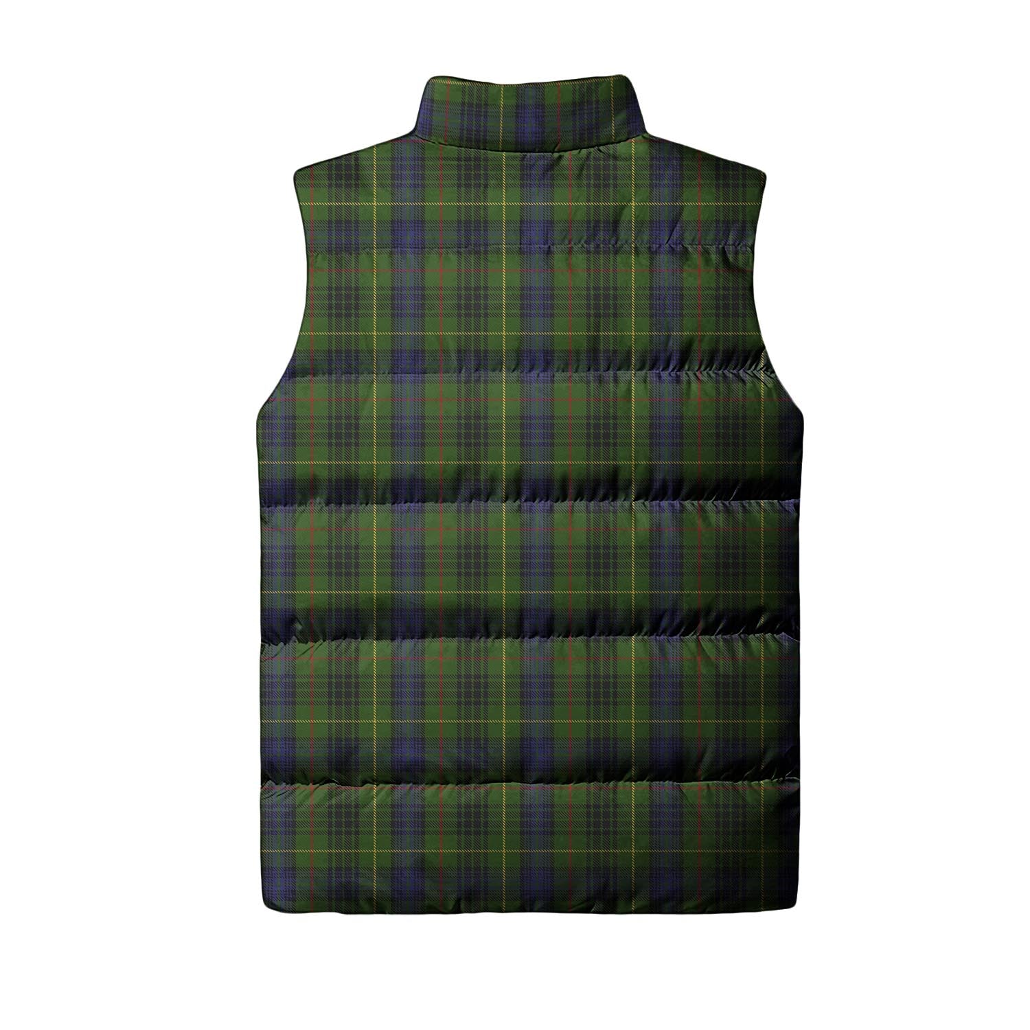 Stewart Hunting Tartan Sleeveless Puffer Jacket with Family Crest - Tartanvibesclothing