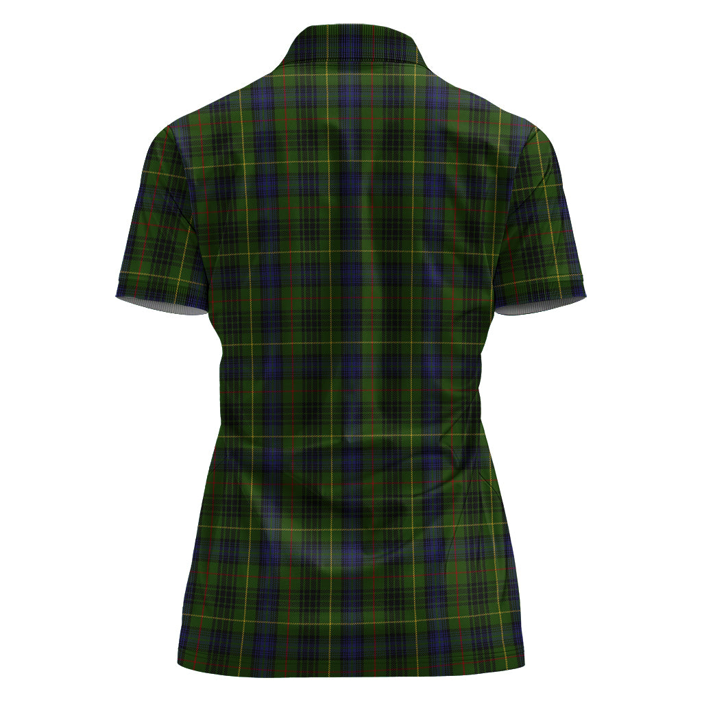 Stewart Hunting Tartan Polo Shirt with Family Crest For Women - Tartan Vibes Clothing