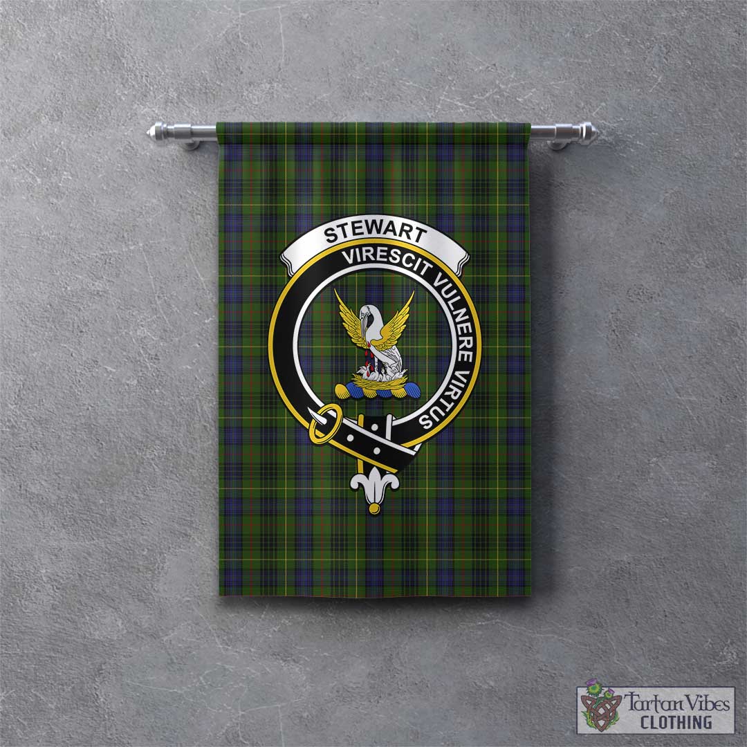 Tartan Vibes Clothing Stewart Hunting Tartan Gonfalon, Tartan Banner with Family Crest