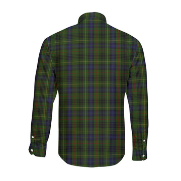 Stewart Hunting Tartan Long Sleeve Button Up Shirt with Family Crest