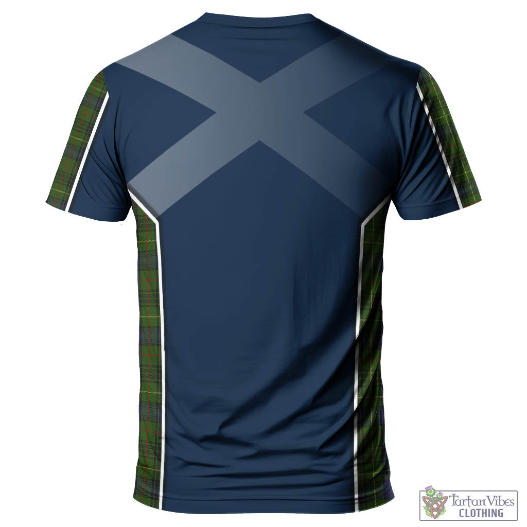 Tartan Vibes Clothing Stewart Hunting Tartan T-Shirt with Family Crest and Lion Rampant Vibes Sport Style