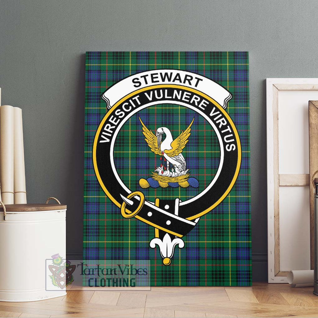 Stewart Hunting Modern Tartan Canvas Print Wall Art with Family Crest Without Frame - Tartan Vibes Clothing