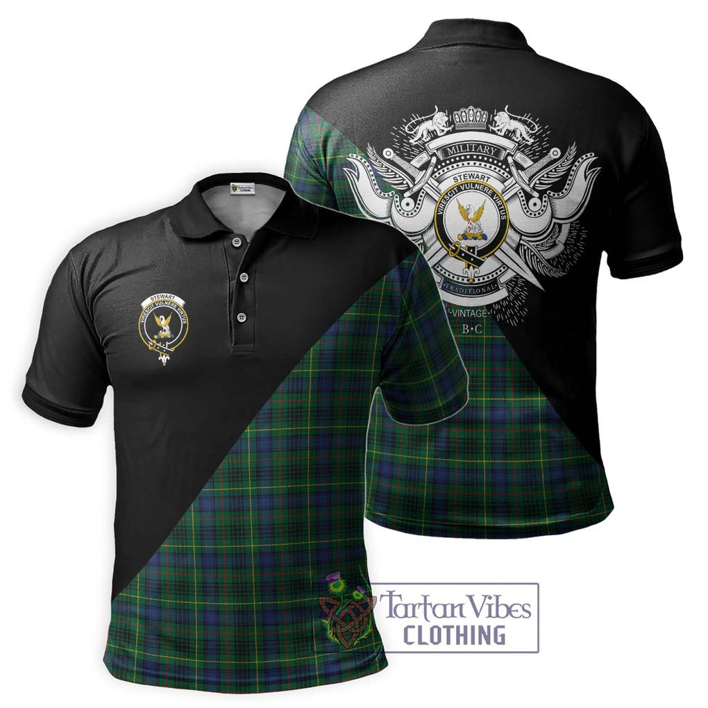 Stewart Hunting Modern Tartan Polo Shirt with Family Crest and Military Logo Style Kid - Tartanvibesclothing Shop