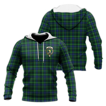 Stewart Hunting Modern Tartan Knitted Hoodie with Family Crest