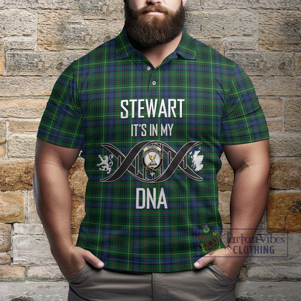 Stewart Hunting Modern Tartan Polo Shirt with Family Crest DNA In Me Style Kid - Tartanvibesclothing Shop