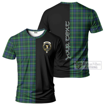 Stewart Hunting Modern Tartan T-Shirt with Family Crest and Half Of Me Style