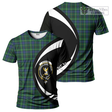 Stewart Hunting Modern Tartan T-Shirt with Family Crest Circle Style