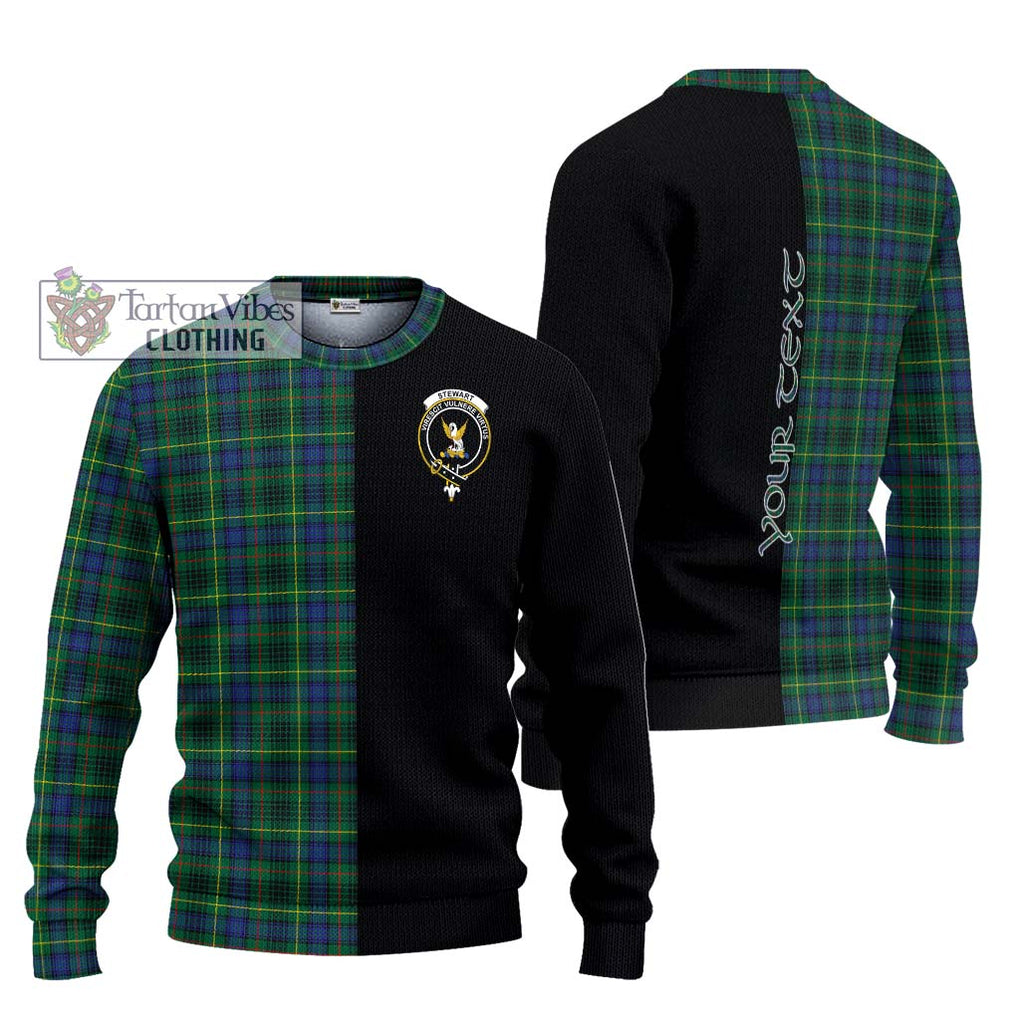 Stewart Hunting Modern Tartan Knitted Sweater with Family Crest and Half Of Me Style Unisex - Tartanvibesclothing Shop