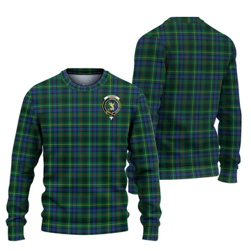 Stewart Hunting Modern Tartan Ugly Sweater with Family Crest