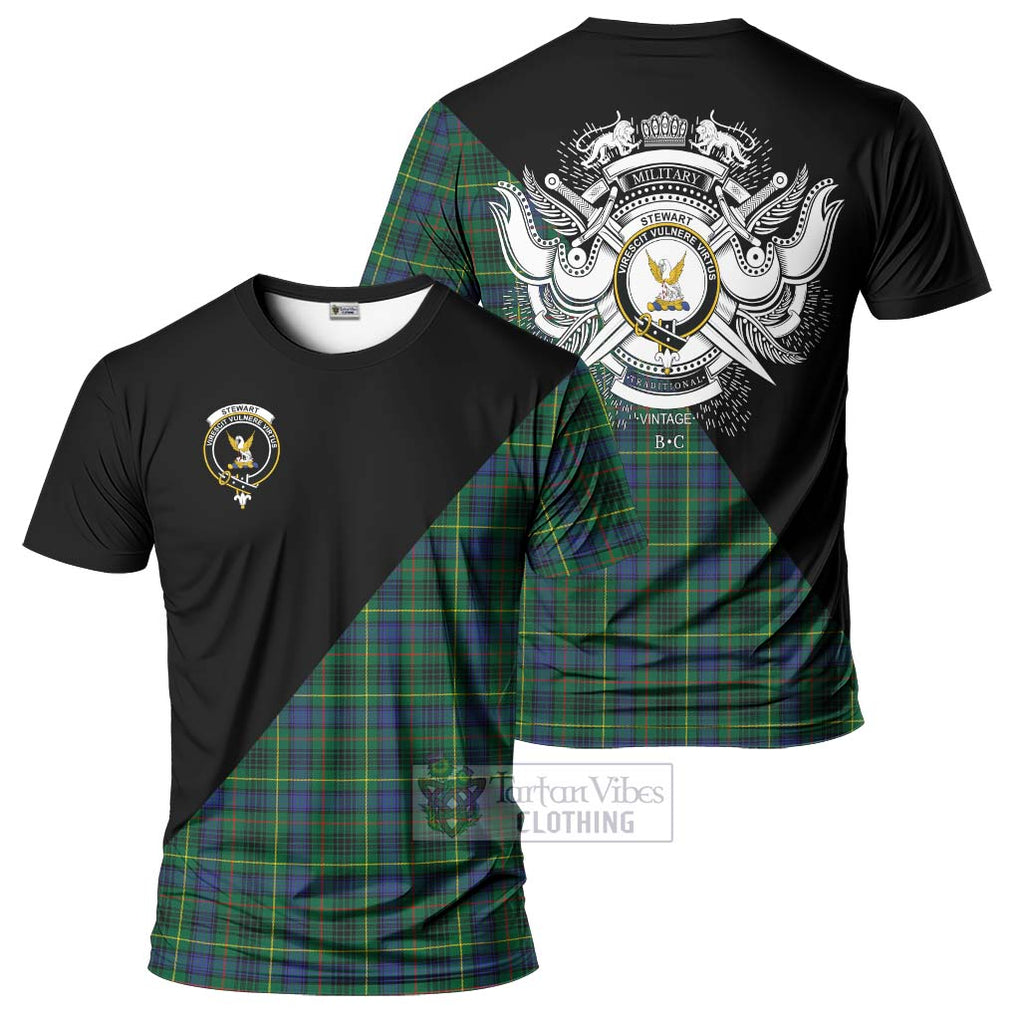 Stewart Hunting Modern Tartan T-Shirt with Family Crest and Military Logo Style Kid's Shirt - Tartanvibesclothing Shop