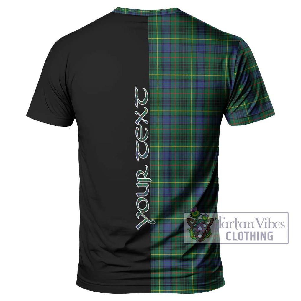 Stewart Hunting Modern Tartan T-Shirt with Family Crest and Half Of Me Style - Tartanvibesclothing Shop