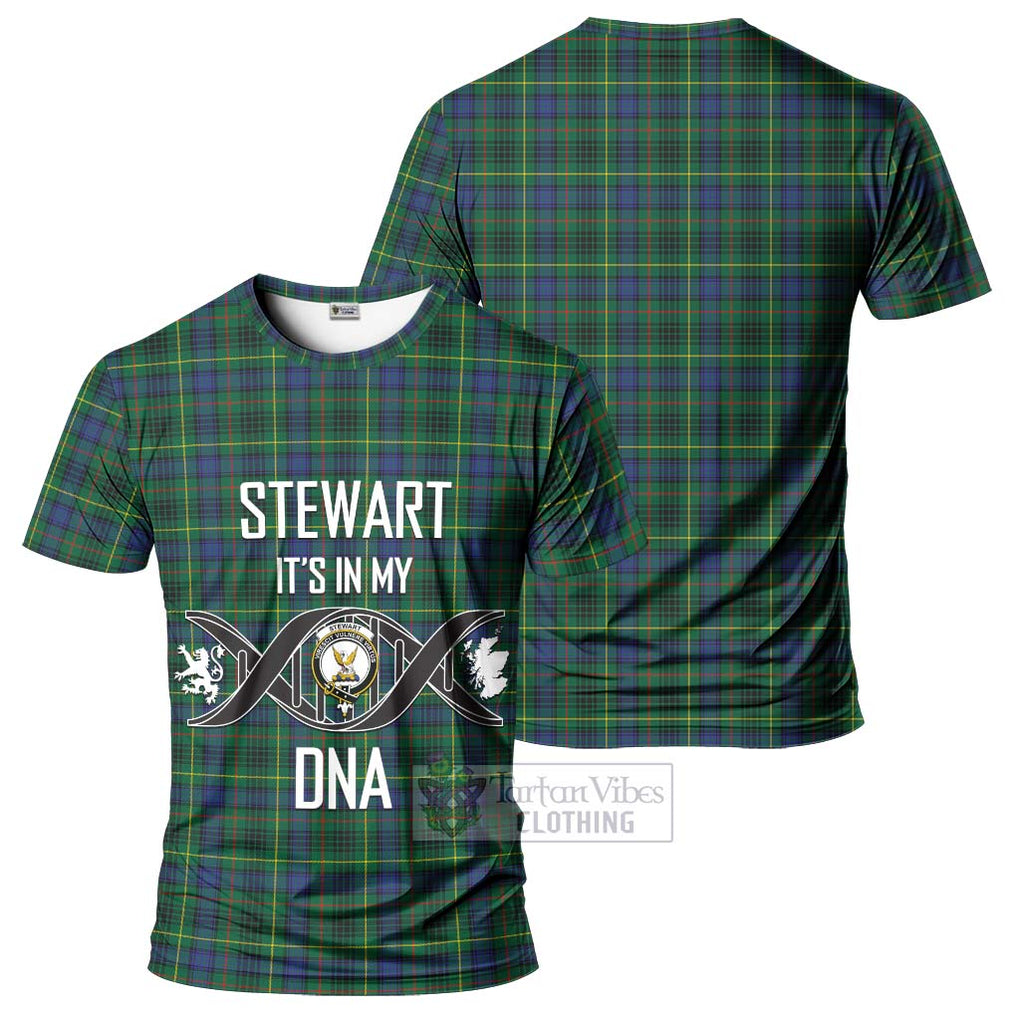 Stewart Hunting Modern Tartan T-Shirt with Family Crest DNA In Me Style - Tartan Vibes Clothing