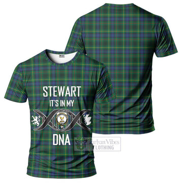 Stewart Hunting Modern Tartan T-Shirt with Family Crest DNA In Me Style