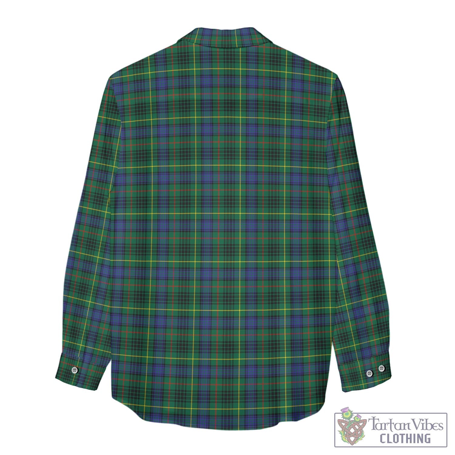 Tartan Vibes Clothing Stewart Hunting Modern Tartan Womens Casual Shirt with Family Crest