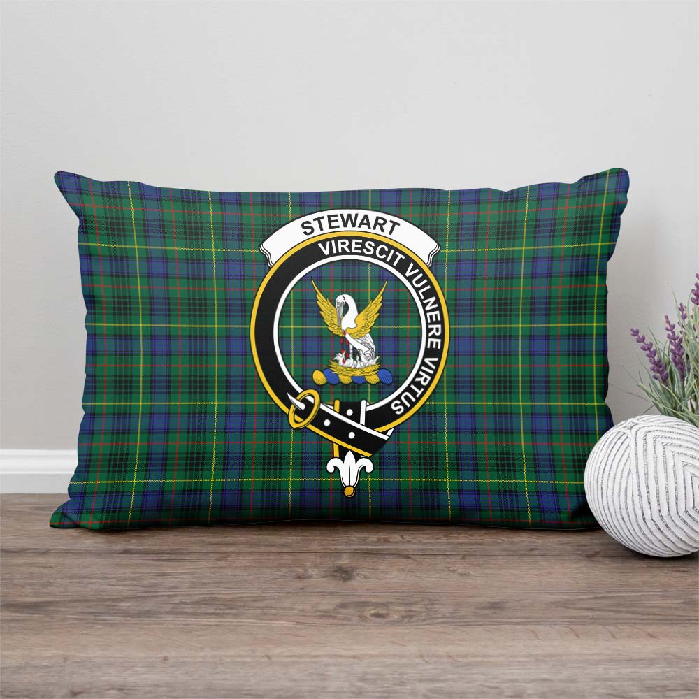 Stewart Hunting Modern Tartan Pillow Cover with Family Crest Rectangle Pillow Cover - Tartanvibesclothing