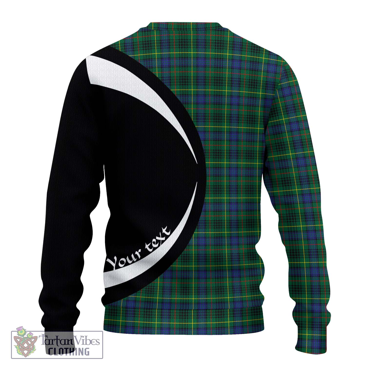 Stewart Hunting Modern Tartan Knitted Sweater with Family Crest Circle Style - Tartan Vibes Clothing