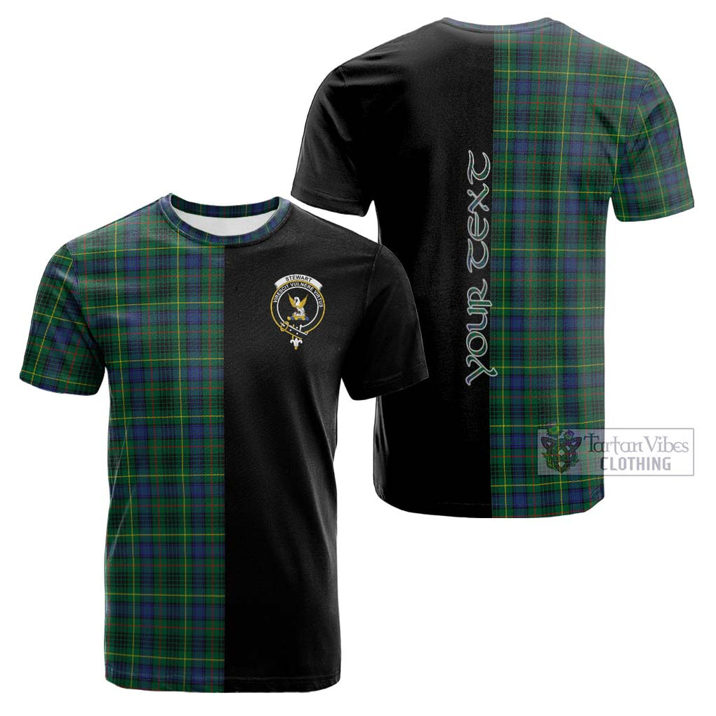 Tartan Vibes Clothing Stewart Hunting Modern Tartan Cotton T-shirt with Family Crest and Half Of Me Style