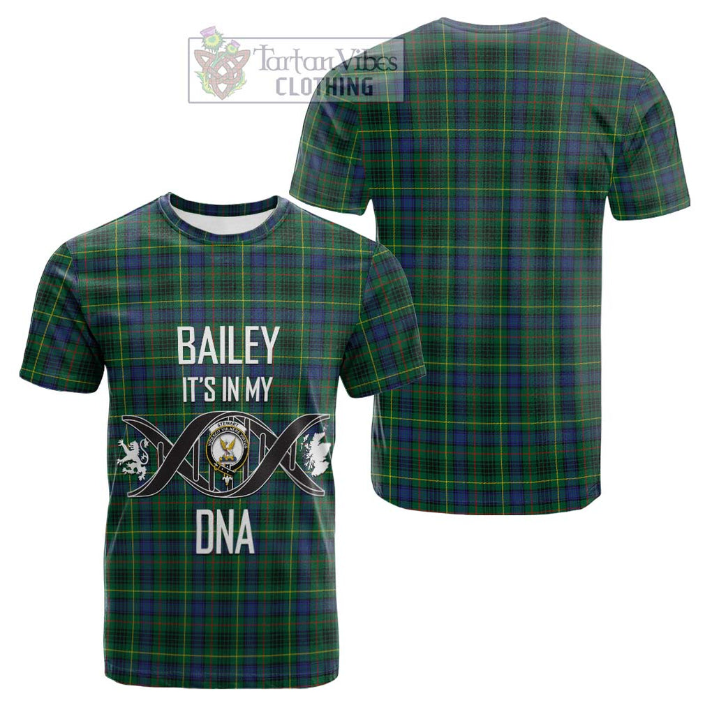 Tartan Vibes Clothing Stewart Hunting Modern Tartan Cotton T-shirt with Family Crest DNA In Me Style