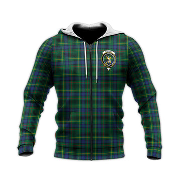 Stewart Hunting Modern Tartan Knitted Hoodie with Family Crest