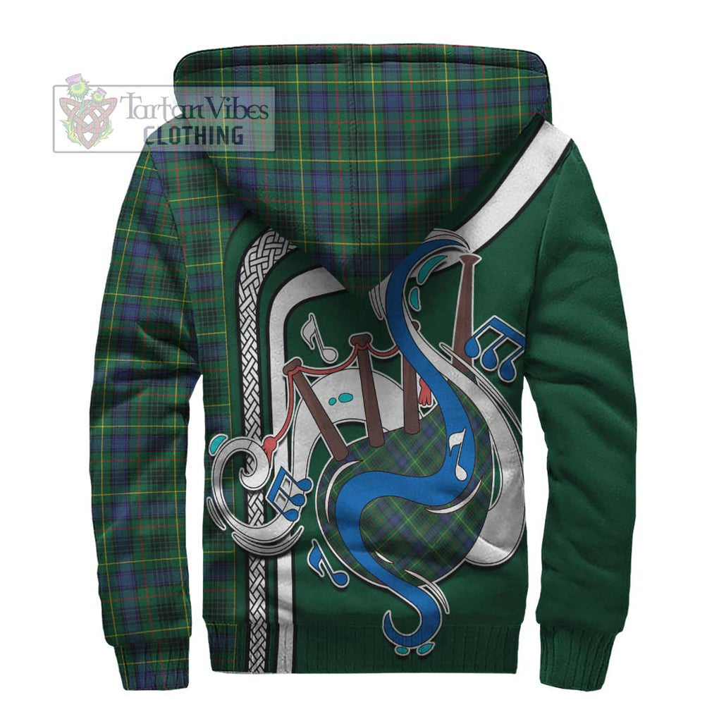 Stewart Hunting Modern Tartan Sherpa Hoodie with Epic Bagpipe Style - Tartanvibesclothing Shop