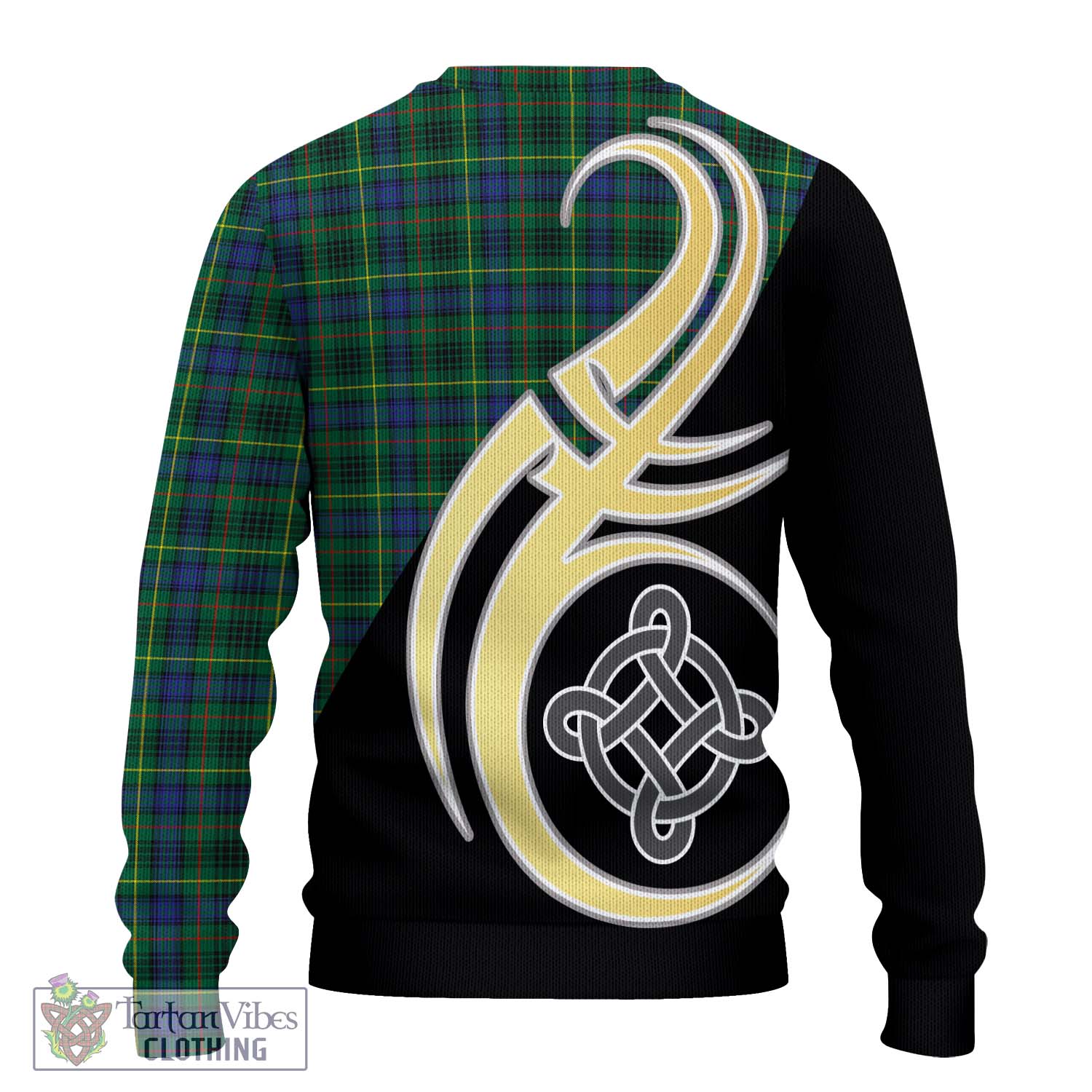 Stewart Hunting Modern Tartan Knitted Sweater with Family Crest and Celtic Symbol Style - Tartan Vibes Clothing